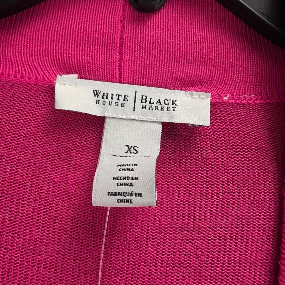White House Black Market Cardigan Womens XS Pink NWT Drapey Button Cuff Coverup - Picture 5 of 11